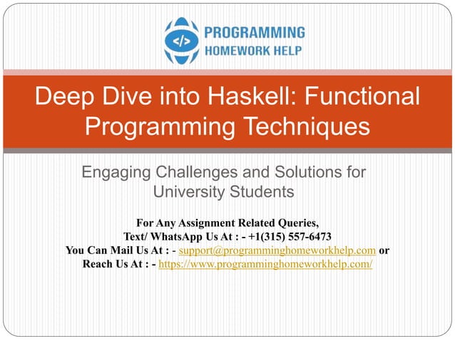 Solving Haskell Assignment: Engaging Challenges and Solutions for ...