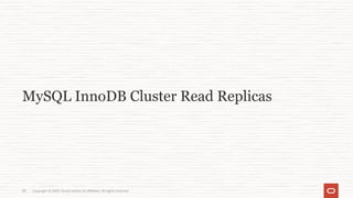 Copyright © 2023, Oracle and/or its affiliates. All rights reserved.
20
MySQL InnoDB Cluster Read Replicas
 