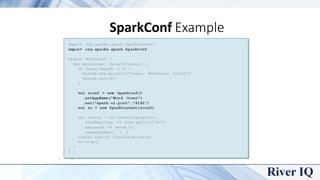 Viewing Spark Properties
§ You can view the Spark
property settings in the
Spark ApplicationUI
– Environment tab
 