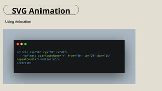 Using Animation
SVG Animation
 
