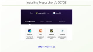 Installing Mesosphere’s DC/OS https://dcos.io 
