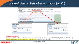 Usage of Member Lists – Demonstration (cont’d)
 