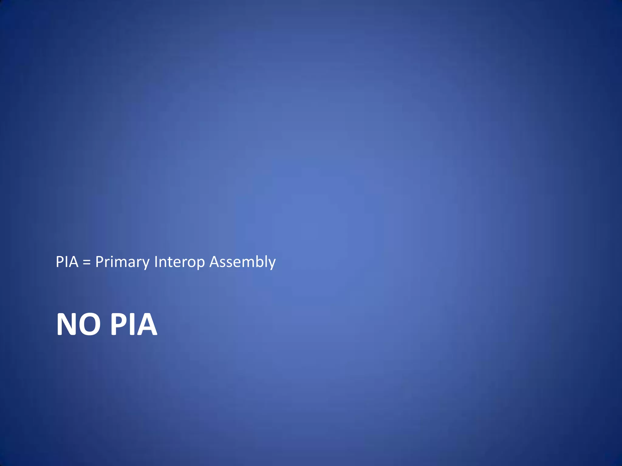 Scenari d'uso per il DLRManipolazione di object che vengono da "qualche parte"Plugin/AddinsUsando oggetti COMUsando object model privi di schema (DOM XML, HTML)Quando è possibile, prediligere lo static bindingStrong typing significa robustezza del codicePerformance