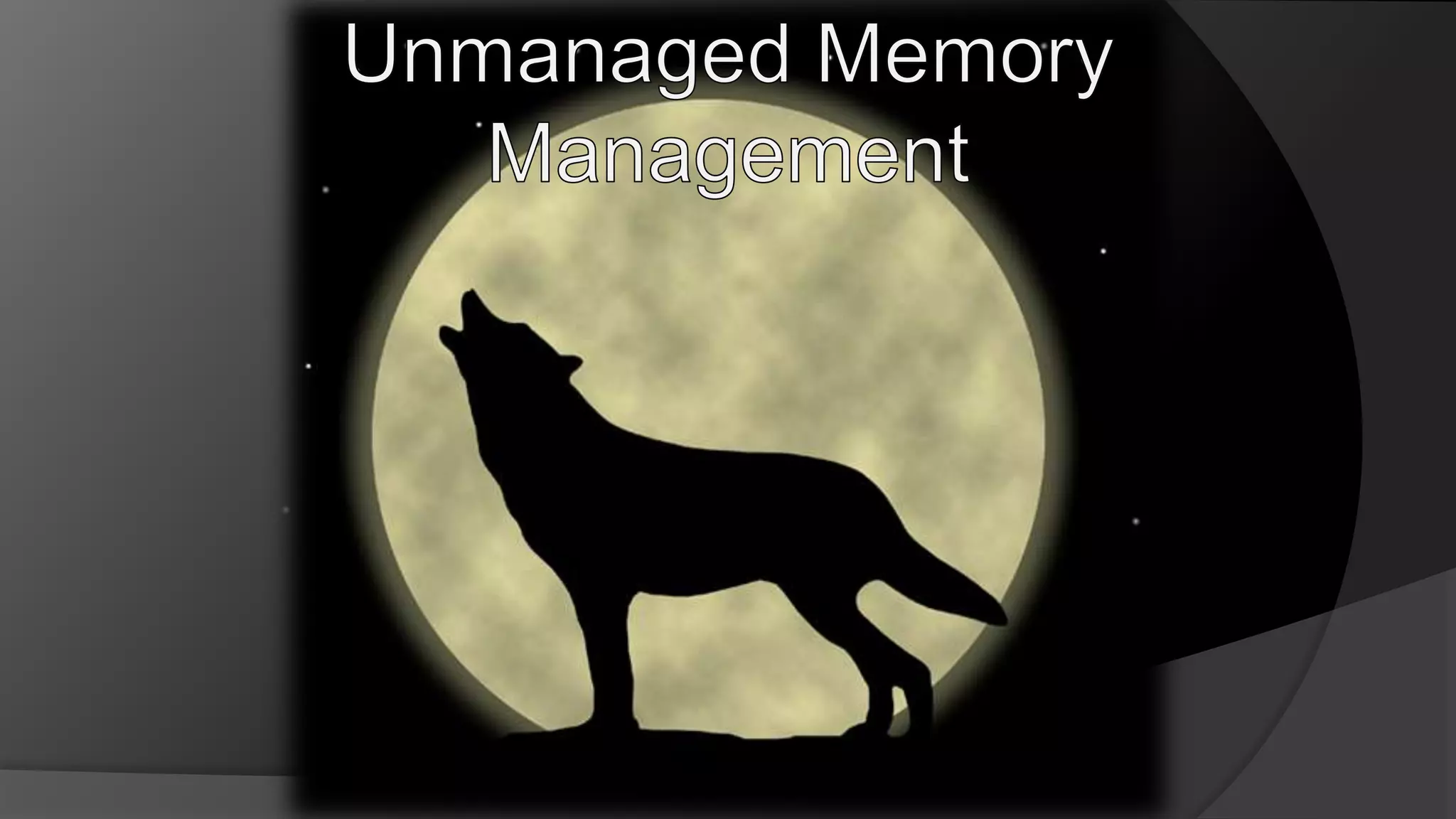 Unmanaged Memory Management 