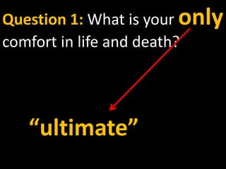 Answer (continued): He also watches over me in such a way that not a hair can fall from my head without the will of my Father in heaven; in fact, all things must work together for my salvation. 