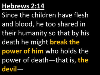 Answer: That I am not my own, but belong body and soul, in life and in death to my faithful Savior, Jesus Christ. Christ has fully paid for all my sins with his precious blood, and has set me free from all the power of the devil. 