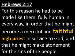 The WORKS of JesusHis work of REDEMPTIONHis work of PRESERVATIONNot only does Jesus SAVE us (redemption), He also KEEPS us (preservation)