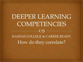 KANSAS COLLEGE & CAREER READY
How do they correlate?
 
