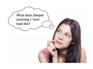 What does Deeper
Learning + Tech
look like?
 