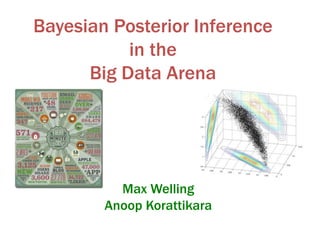 Bayesian Posterior Inference
in the
Big Data Arena
Max Welling
Anoop Korattikara
 