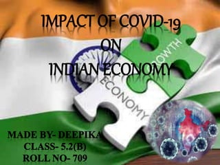 IMPACT OF COVID-19
ON
INDIAN ECONOMY
 
