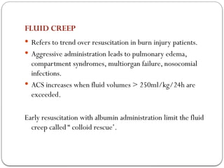 Burns anaesthesia and management presentation | PPTX