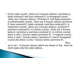 BRAVAIS LATTICES Deepika yadav | PPTX