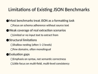 DeepJSONEval Benchmarking Complex Nested JSON Data Mining for LLMs | PPTX