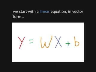 we start with a linear equation, in vector
form…
 