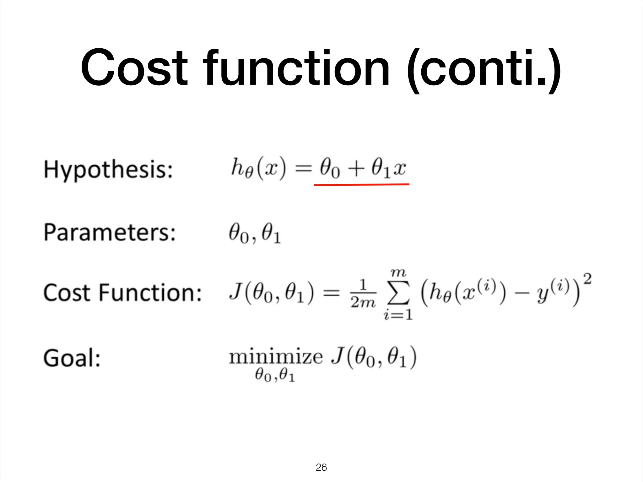 Cost function (conti.)
26
 
