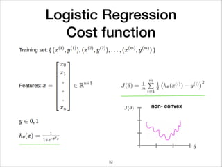 Logistic Regression 
Cost function
non- convex
52
 