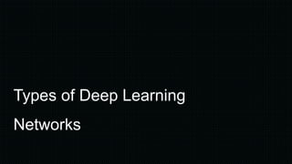 Types of Deep Learning
Networks
 