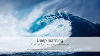 Deep learning
A primer for the curious developer

Uwe Friedrichsen & Dr. Shirin Glander –codecentric AG – 2018
 