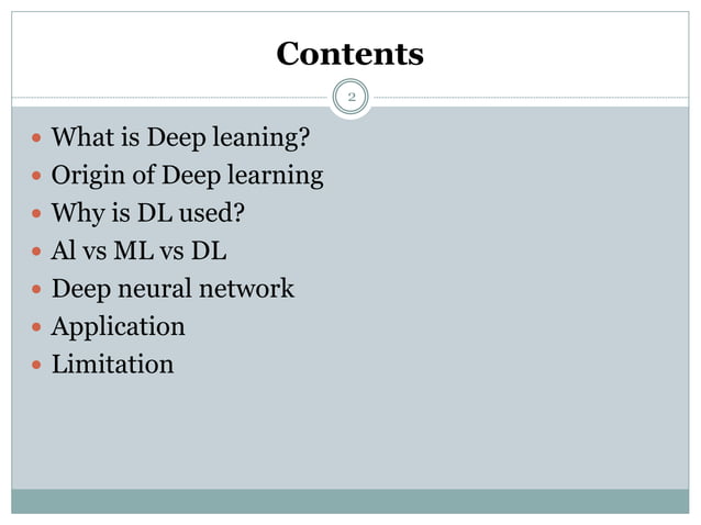 Deep learning | PPT
