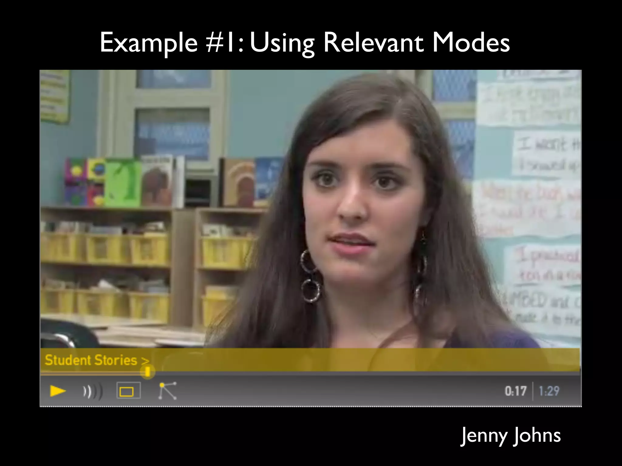 Example #1: Using Relevant Modes




                            Jenny Johns
 