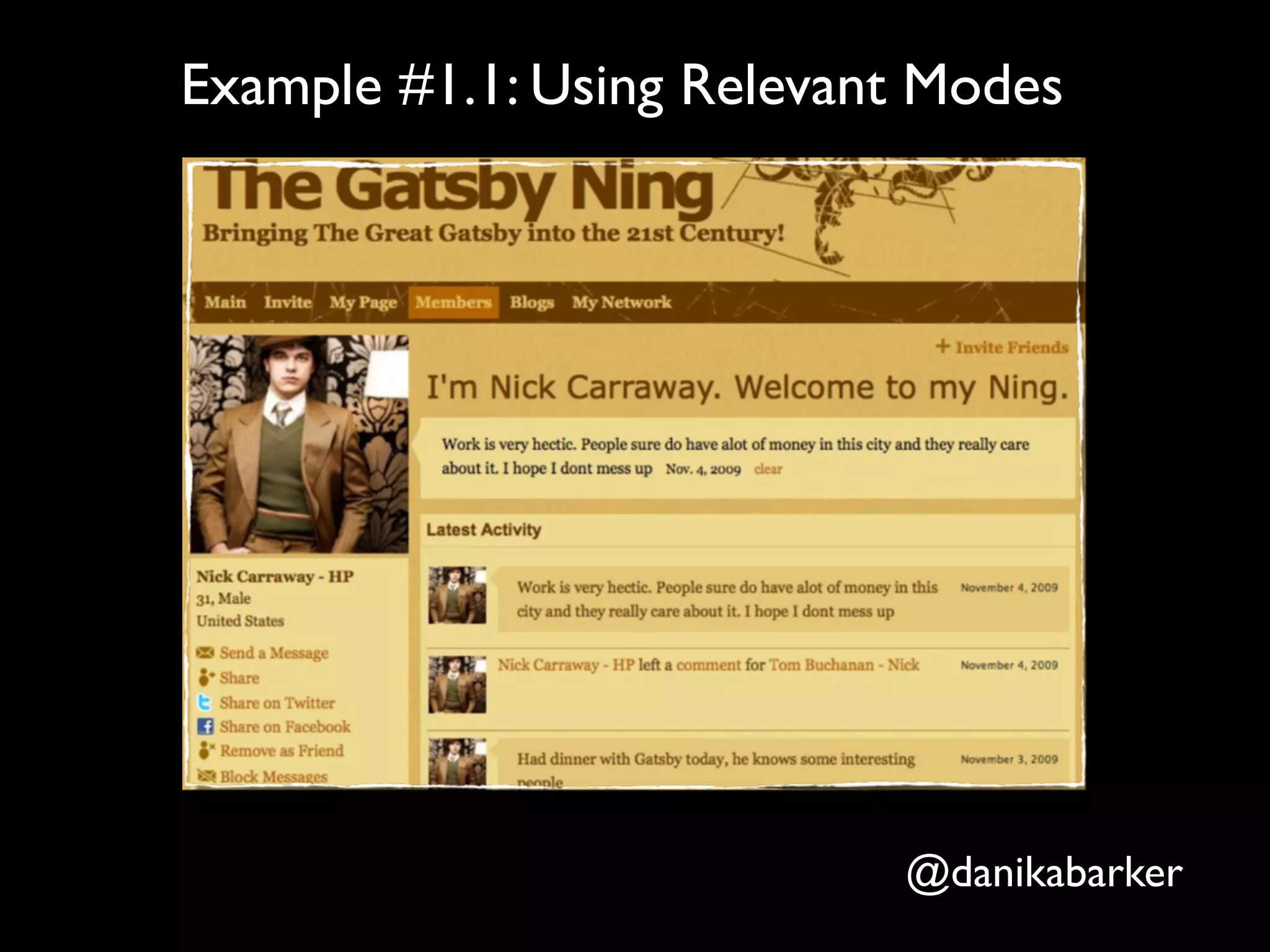 Example #1.1: Using Relevant Modes




                           @danikabarker
 