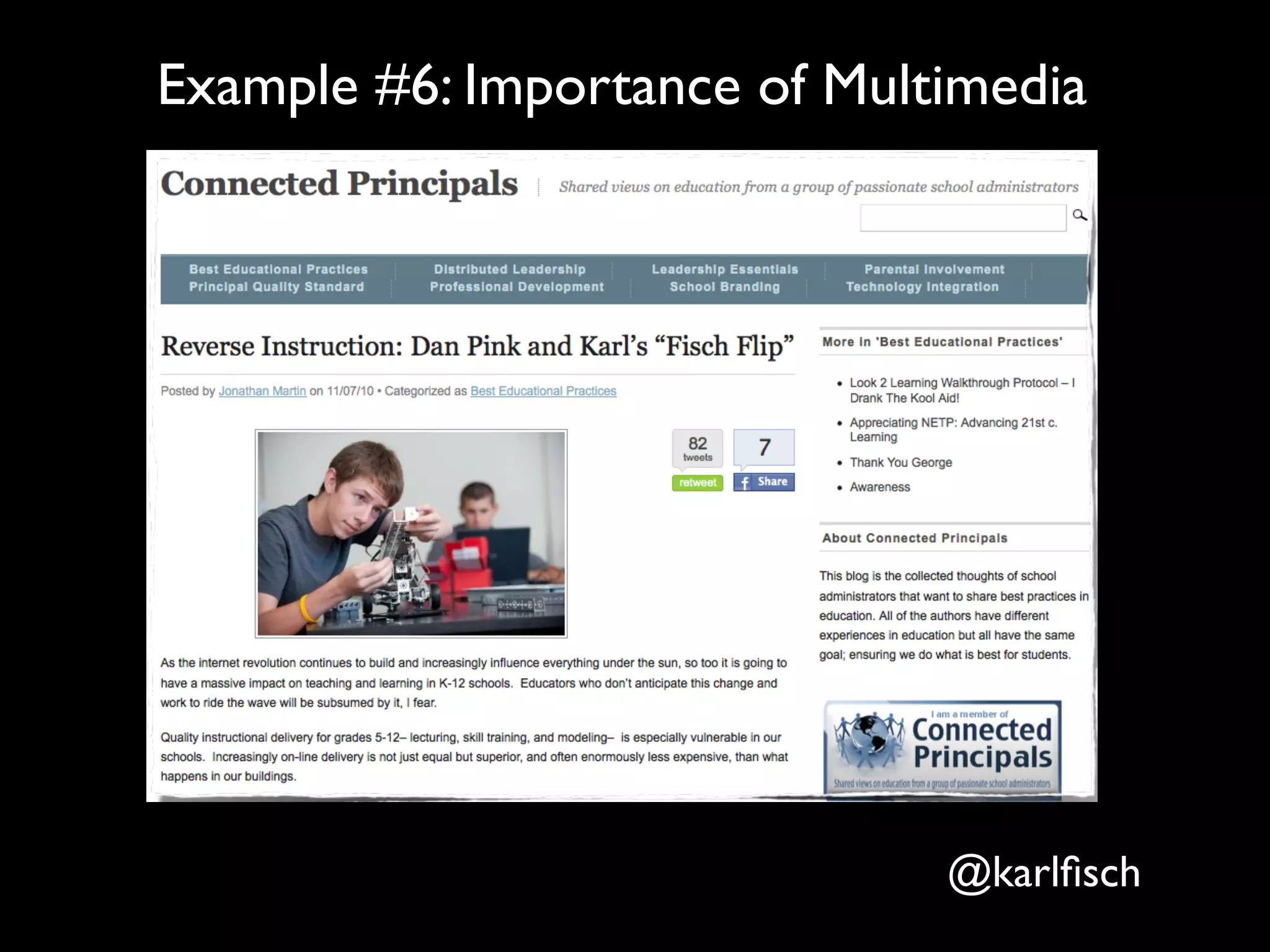 Example #6: Importance of Multimedia




                              @karlﬁsch
 
