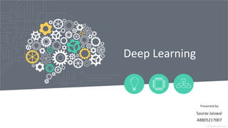 Deep Learning
Presented by-
Saurav Jaiswal
A8805217007
 