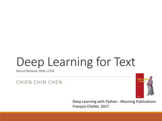 Deep Learning for Text (Text Mining) LSTM | PPTX
