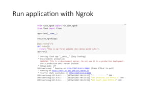 Run application with Ngrok
 