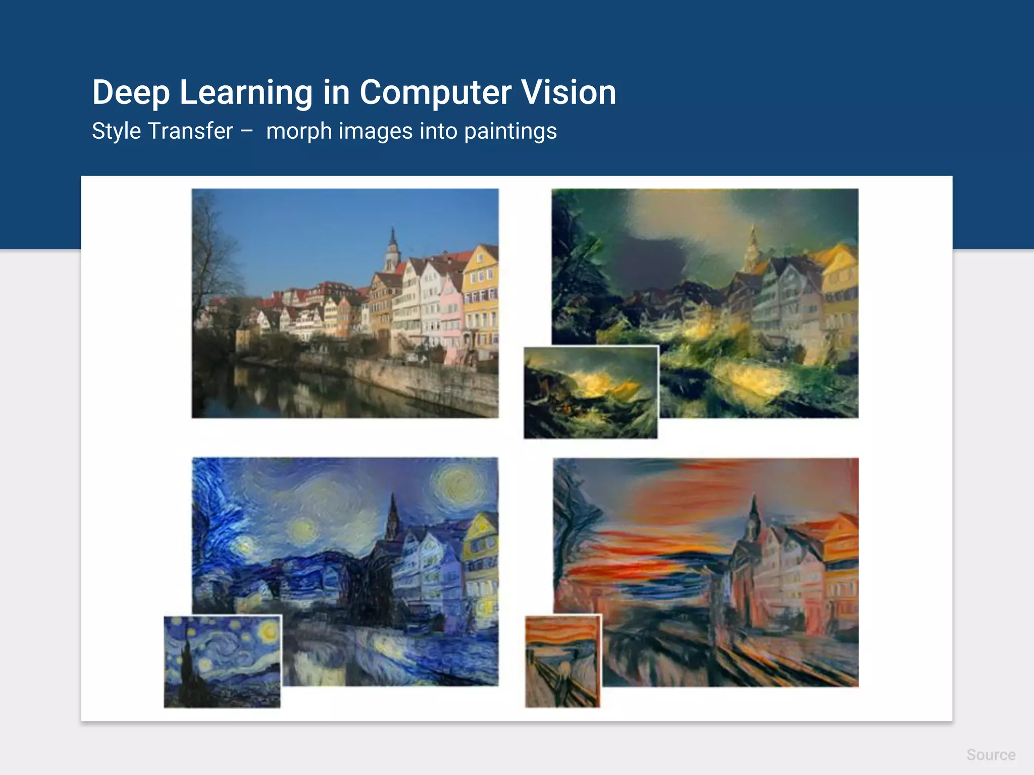 Deep Learning in Audio Processing
Sound Generation
DeepMind's WaveNet is able to generate speech which mimics any human
voice and which sounds more natural than the best existing Text-to-Speech
systems, reducing the gap with human performance by over 50%.
Source
 