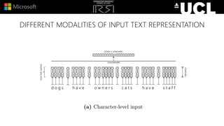 DIFFERENT MODALITIES OF INPUT TEXT REPRESENTATION
 