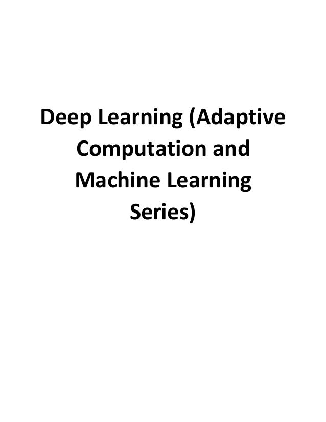 adaptive computation and machine learning series