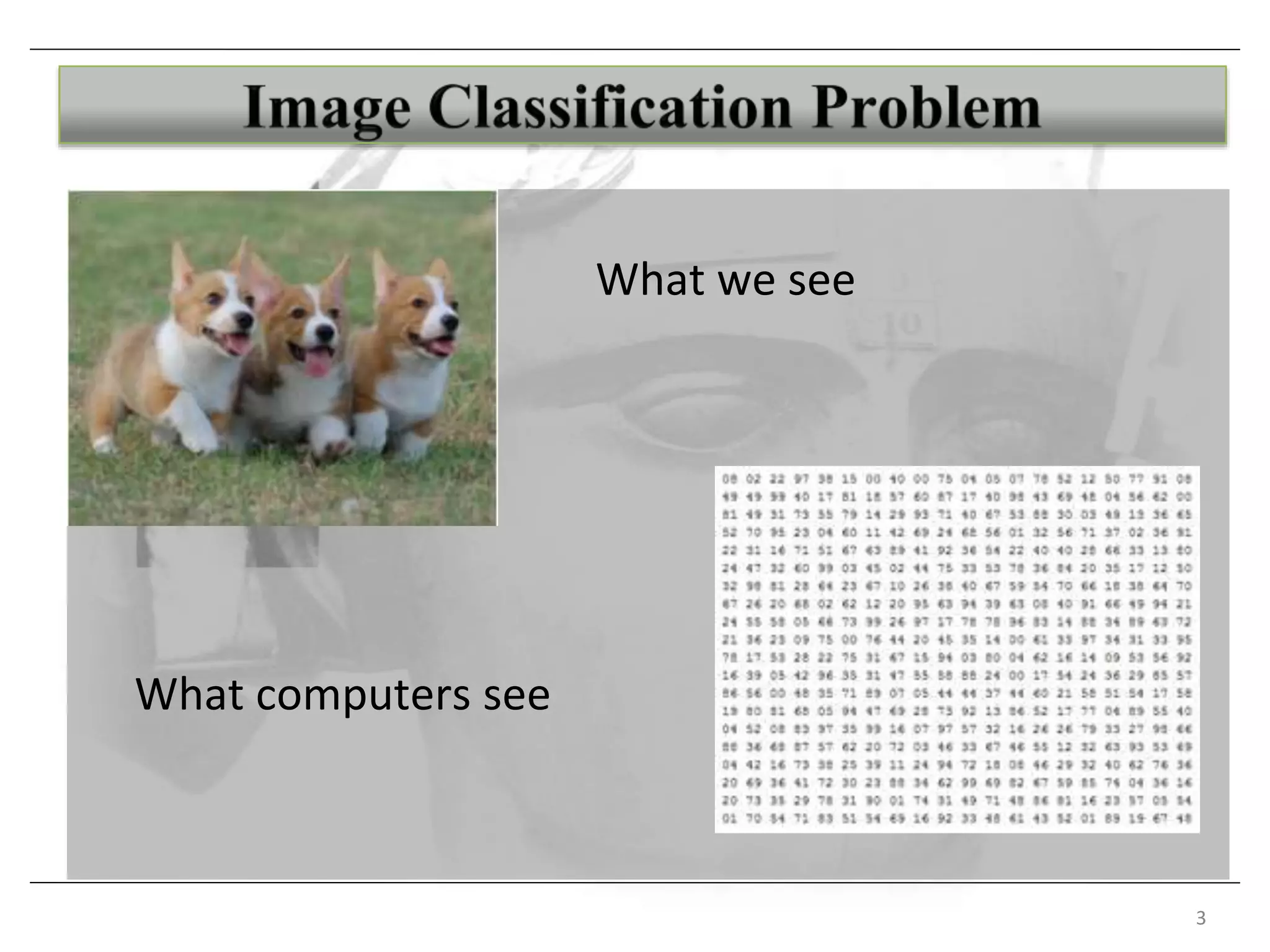 3
What we see
What computers see
 