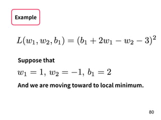 !80
Example
Suppose that
And we are moving toward to local minimum.
 