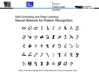 Soft Computing and Deep Learning
Neural Network for Pattern Recognition
September 10, 2015
Jan Eite Bullema
Fuzzy Logic
Control
42
Hinton, A fast learning algorithm for deep belief nets, Neural Computation, 2006
 