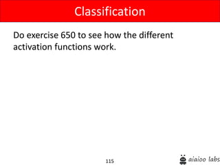 115
Do exercise 650 to see how the different
activation functions work.
Classification
 