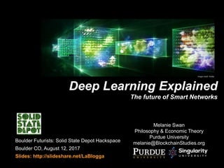 Melanie Swan
Philosophy Department, Purdue University
melanie@BlockchainStudies.org
Deep Learning Explained
The future of ...