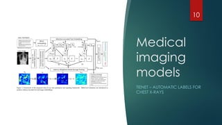 Medical
imaging
models
10
TIENET – AUTOMATIC LABELS FOR
CHEST X-RAYS
 