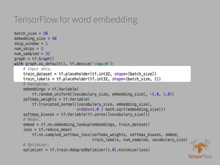 TensorFlow for word embedding
 