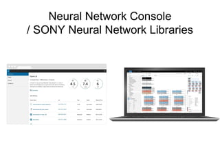Neural Network Console
/ SONY Neural Network Libraries
 