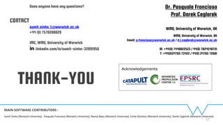 17
THANK-YOU
CONTACT
Does anyone have any questions?
sumit.sinha.1@warwick.ac.uk
+44 (0) 7570200029
IMC, WMG, University of Warwick
linkedin.com/in/sumit-sinha-32891956
MAIN SOFTWARE CONTRIBUTORS :
Sumit Sinha (Warwick University), Pasquale Franciosa (Warwick University), Manoj Babu (Warwick University), Emile Glorieux (Warwick University), Darek Ceglarek (Warwick University)
Acknowledgements
Dr. Pasquale Franciosa
Prof. Darek Ceglarek
WMG, University of Warwick, UK
WMG, University of Warwick, UK
Email: p.franciosa@warwick.ac.uk / d.j.ceglarek@warwick.ac.uk
M: +44(0) 7440022523 / 44(0) 7824540721
T: +44(0)24765 73422 / 44(0) 24765 72681
 