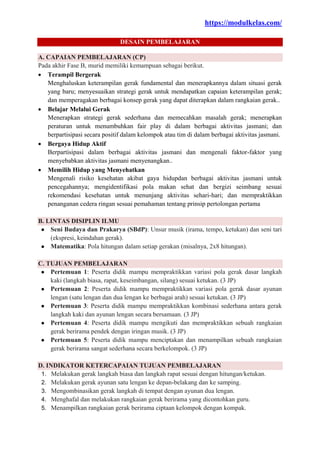 (Deep Learning) Modul Ajar PJOK Kelas 4 Kurikulum Merdeka | PDF