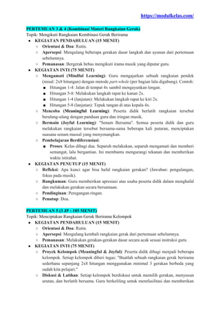 (Deep Learning) Modul Ajar PJOK Kelas 4 Kurikulum Merdeka | PDF