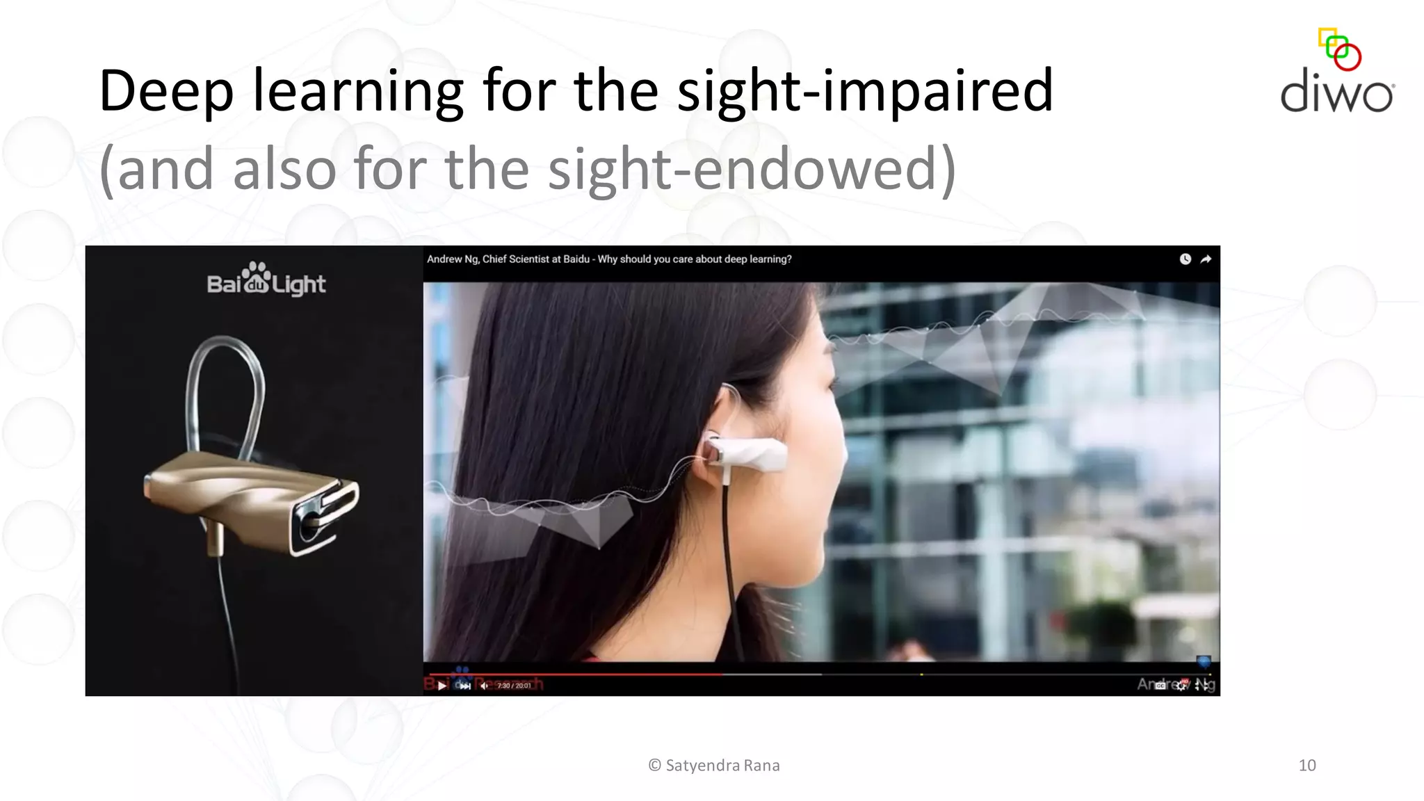 © Satyendra Rana 10
Deep learning for the sight-impaired
(and also for the sight-endowed)
 