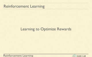 Reinforcement Learning
Learning to Optimize Rewards
Reinforcement Learning
 