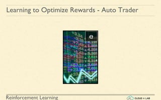 Reinforcement Learning
Learning to Optimize Rewards - Auto Trader
 