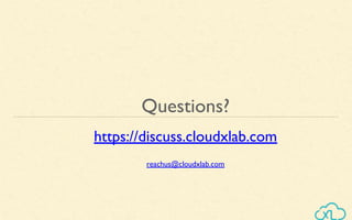 Questions?
https://discuss.cloudxlab.com
reachus@cloudxlab.com
 