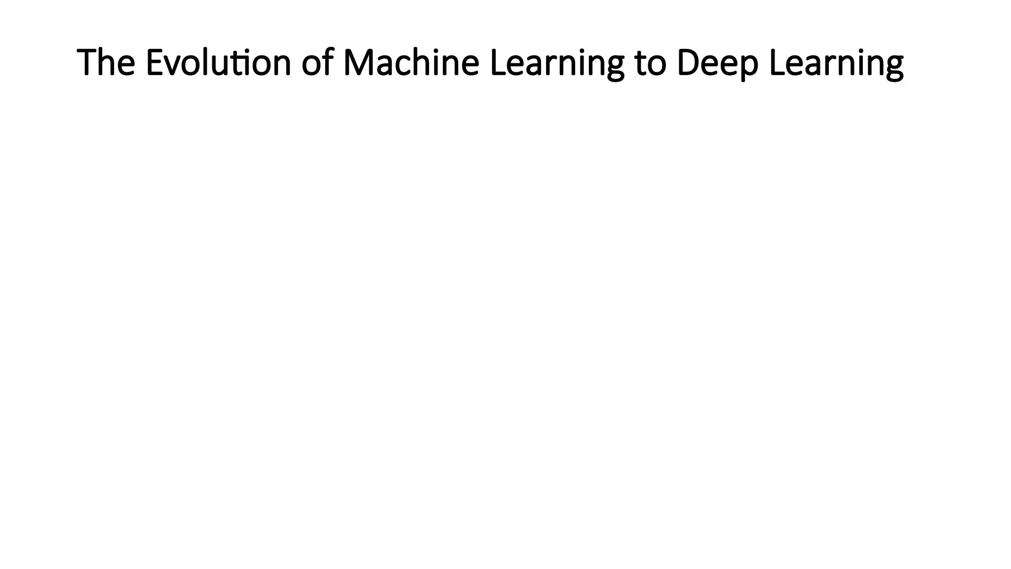 The Evolution of Machine Learning to Deep Learning 