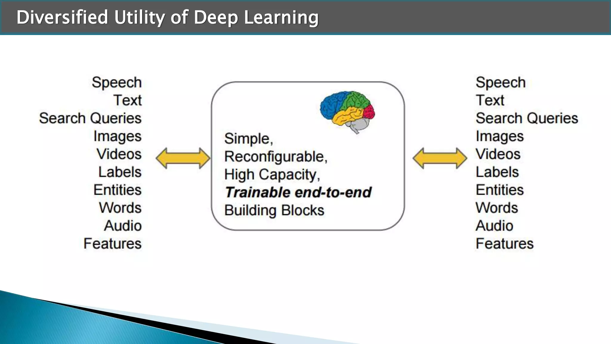 Diversified Utility of Deep Learning
 